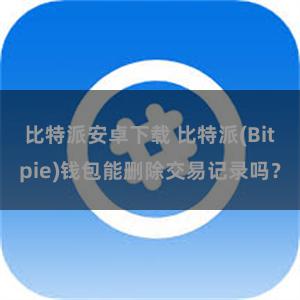 比特派安卓下载 比特派(Bitpie)钱包能删除交易记录吗？