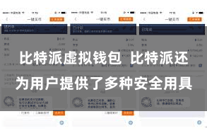 比特派虚拟钱包  比特派还为用户提供了多种安全用具
